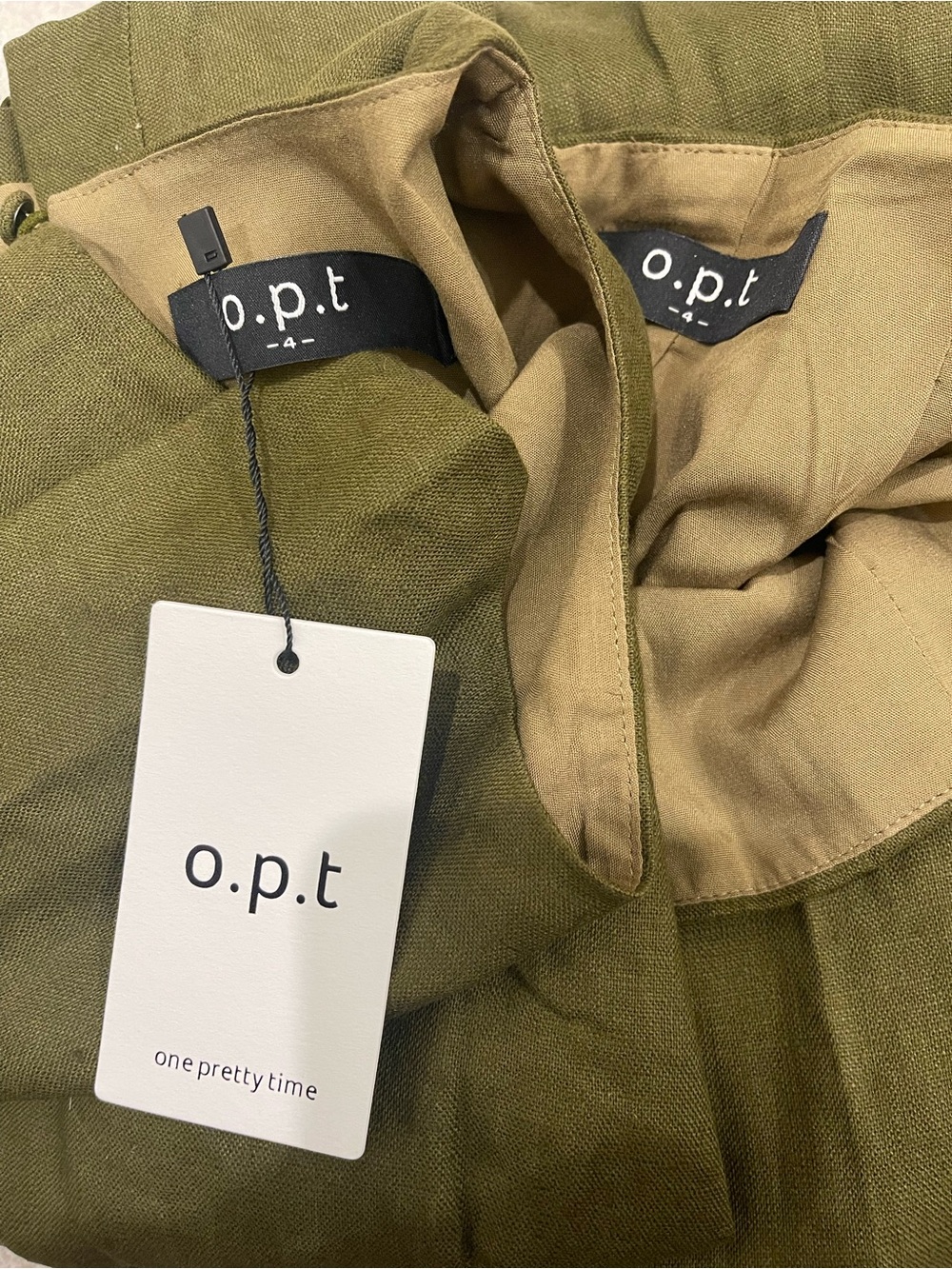 NWT Few Moda Aveline Linen Set size 4 Olive Green RARE o.p.t skirt midi top